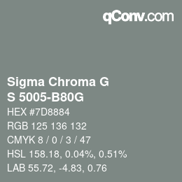 Código de color: Sigma Chroma G - S 5005-B80G | qconv.com