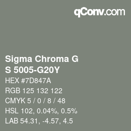 Color code: Sigma Chroma G - S 5005-G20Y | qconv.com
