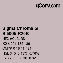 カラーコード: Sigma Chroma G - S 5005-R20B | qconv.com