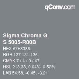 Color code: Sigma Chroma G - S 5005-R80B | qconv.com