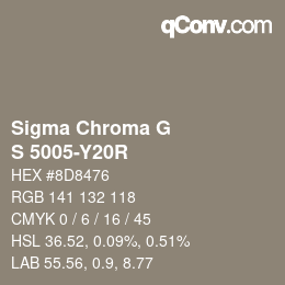 Color code: Sigma Chroma G - S 5005-Y20R | qconv.com
