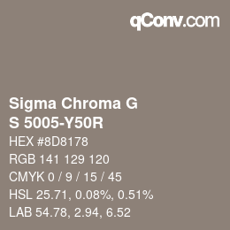 カラーコード: Sigma Chroma G - S 5005-Y50R | qconv.com