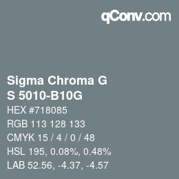 Código de color: Sigma Chroma G - S 5010-B10G | qconv.com