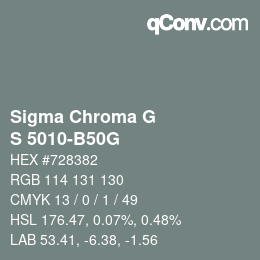カラーコード: Sigma Chroma G - S 5010-B50G | qconv.com