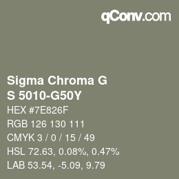 Color code: Sigma Chroma G - S 5010-G50Y | qconv.com