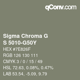 カラーコード: Sigma Chroma G - S 5010-G50Y | qconv.com