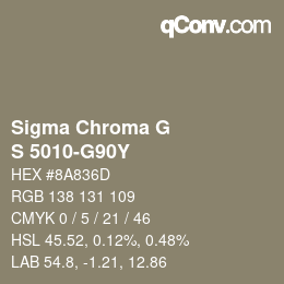 カラーコード: Sigma Chroma G - S 5010-G90Y | qconv.com