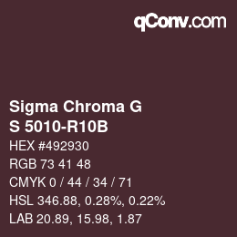 カラーコード: Sigma Chroma G - S 5010-R10B | qconv.com
