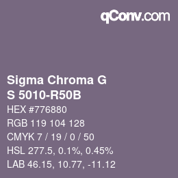 カラーコード: Sigma Chroma G - S 5010-R50B | qconv.com