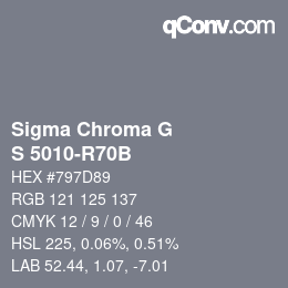 Color code: Sigma Chroma G - S 5010-R70B | qconv.com