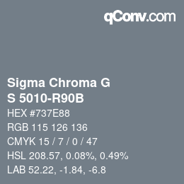 Color code: Sigma Chroma G - S 5010-R90B | qconv.com