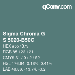 カラーコード: Sigma Chroma G - S 5020-B50G | qconv.com