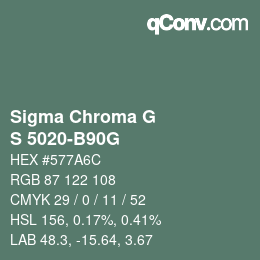 Color code: Sigma Chroma G - S 5020-B90G | qconv.com