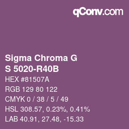 Color code: Sigma Chroma G - S 5020-R40B | qconv.com - big