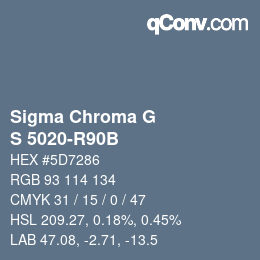 カラーコード: Sigma Chroma G - S 5020-R90B | qconv.com