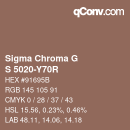 カラーコード: Sigma Chroma G - S 5020-Y70R | qconv.com
