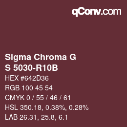 カラーコード: Sigma Chroma G - S 5030-R10B | qconv.com