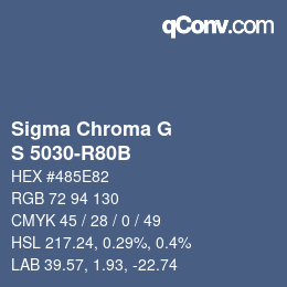 Color code: Sigma Chroma G - S 5030-R80B | qconv.com