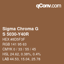 カラーコード: Sigma Chroma G - S 5030-Y40R | qconv.com