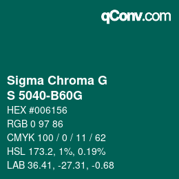 カラーコード: Sigma Chroma G - S 5040-B60G | qconv.com