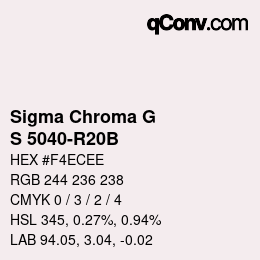 カラーコード: Sigma Chroma G - S 5040-R20B | qconv.com