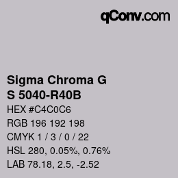 カラーコード: Sigma Chroma G - S 5040-R40B | qconv.com