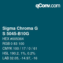 カラーコード: Sigma Chroma G - S 5045-B10G | qconv.com