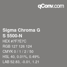 カラーコード: Sigma Chroma G - S 5500-N | qconv.com