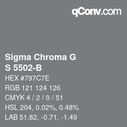 Color code: Sigma Chroma G - S 5502-B | qconv.com