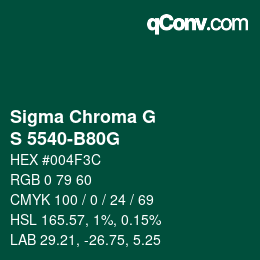カラーコード: Sigma Chroma G - S 5540-B80G | qconv.com