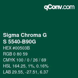 カラーコード: Sigma Chroma G - S 5540-B90G | qconv.com