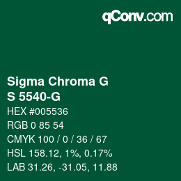 カラーコード: Sigma Chroma G - S 5540-G | qconv.com