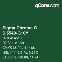 カラーコード: Sigma Chroma G - S 5540-G10Y | qconv.com