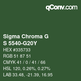 Color code: Sigma Chroma G - S 5540-G20Y | qconv.com