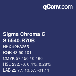 カラーコード: Sigma Chroma G - S 5540-R70B | qconv.com