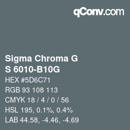 Farbcode: Sigma Chroma G - S 6010-B10G | qconv.com