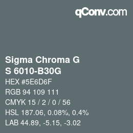 カラーコード: Sigma Chroma G - S 6010-B30G | qconv.com
