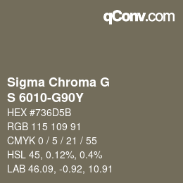 カラーコード: Sigma Chroma G - S 6010-G90Y | qconv.com