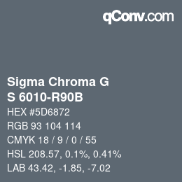 カラーコード: Sigma Chroma G - S 6010-R90B | qconv.com