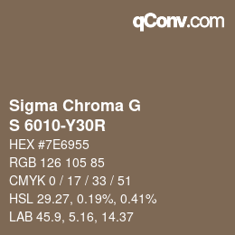 カラーコード: Sigma Chroma G - S 6010-Y30R | qconv.com