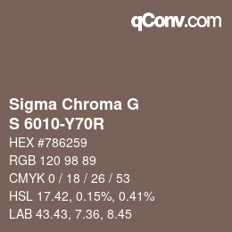 Color code: Sigma Chroma G - S 6010-Y70R | qconv.com