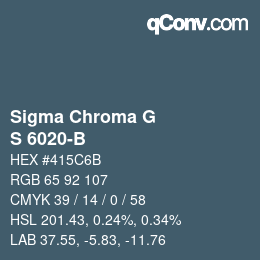 カラーコード: Sigma Chroma G - S 6020-B | qconv.com