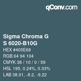 カラーコード: Sigma Chroma G - S 6020-B10G | qconv.com