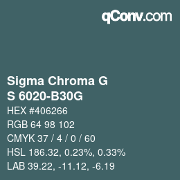 Color code: Sigma Chroma G - S 6020-B30G | qconv.com