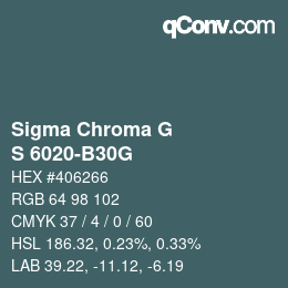 カラーコード: Sigma Chroma G - S 6020-B30G | qconv.com