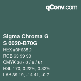 カラーコード: Sigma Chroma G - S 6020-B70G | qconv.com