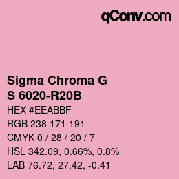 カラーコード: Sigma Chroma G - S 6020-R20B | qconv.com
