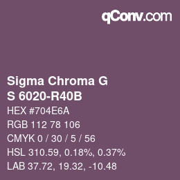 Farbcode: Sigma Chroma G - S 6020-R40B | qconv.com