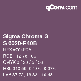 カラーコード: Sigma Chroma G - S 6020-R40B | qconv.com