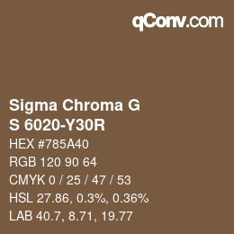 カラーコード: Sigma Chroma G - S 6020-Y30R | qconv.com